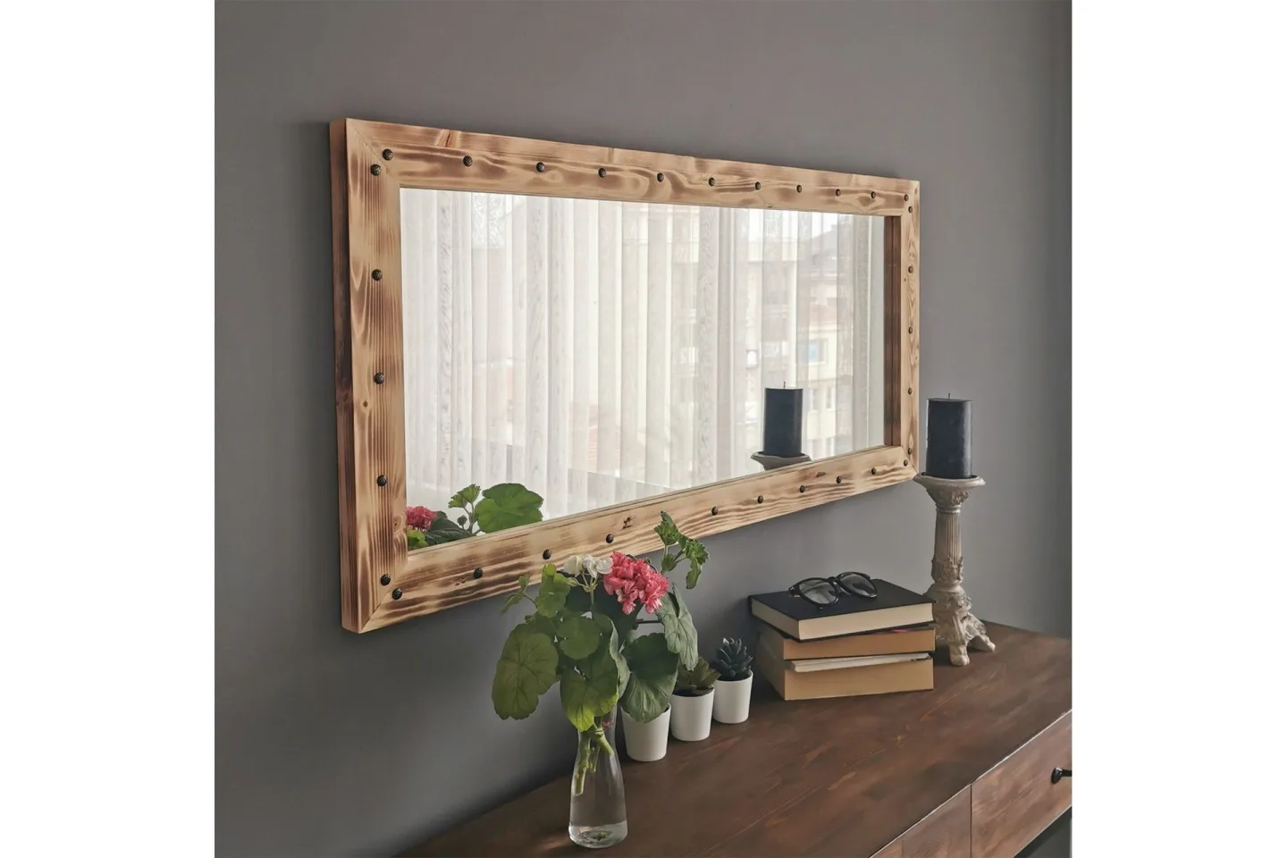 Bahiya Dekorationsspegel 110 cm - Valnöt