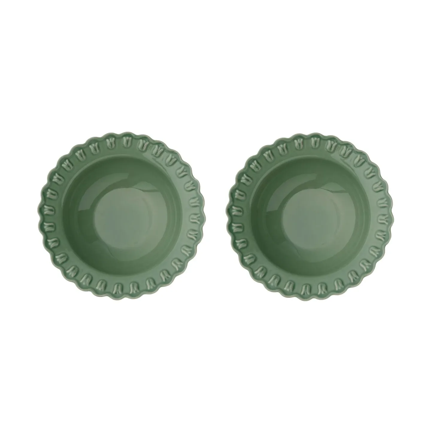 PotteryJo Tulipa tiefer Teller Ø23 cm 2er-Pack Verona green