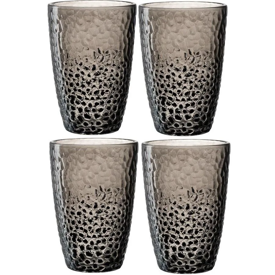 Trinkgläser-Set Leonardo Grau Glas 0.34 l - Farbe: anthrazit