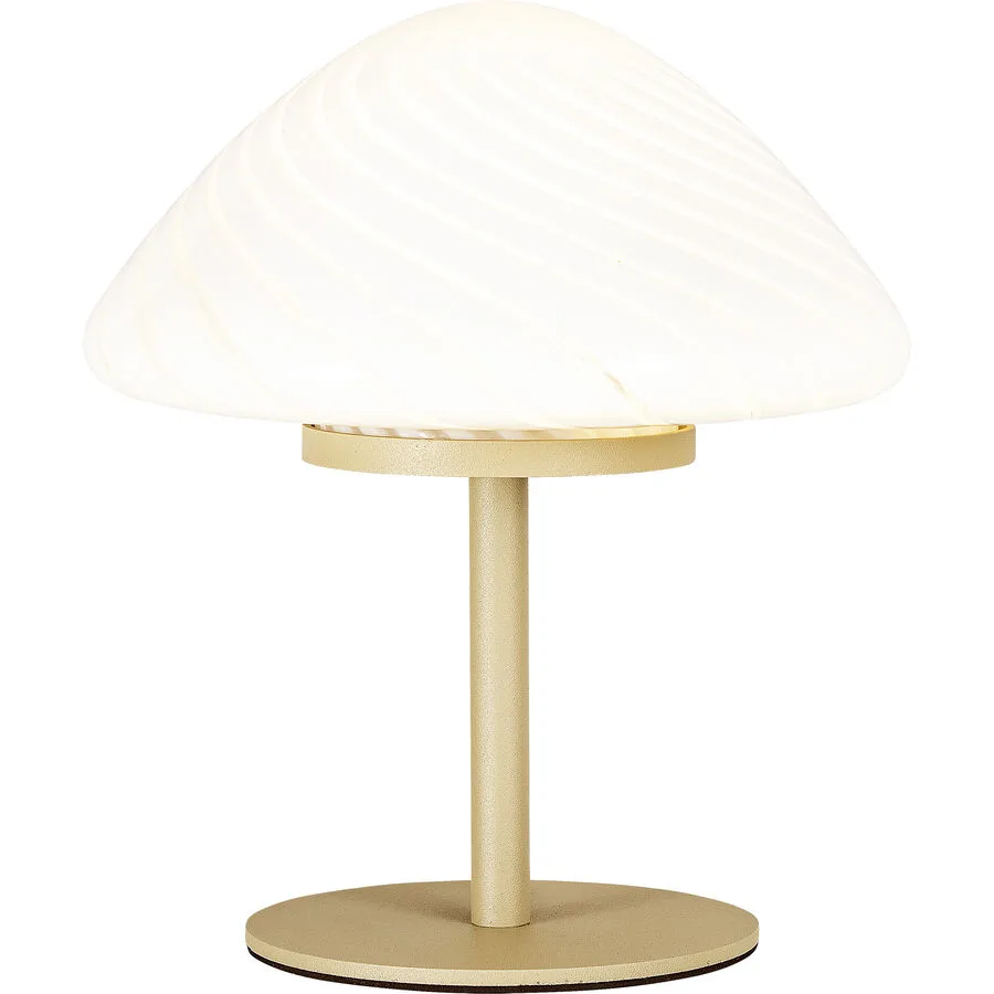 Tischlampe Rey Beige/Gold Glas/Metall 17 cm 17.5 cm - Farbe: beige, gold - LED - Lichtfarbe: Warmweiss - Material: Metall/Glas - Tischlampe- LED