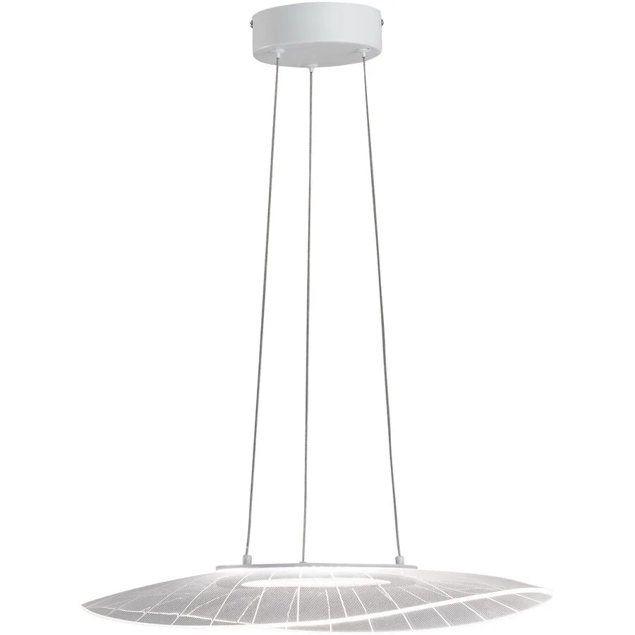 Pendellampe Arber Weiss 59 cm 10 cm Höhenverstellbar (manuell) - LED - Lichtfarbe: Warmweiss - Material: Metall/Methacrylat - Pendellampe- LED
