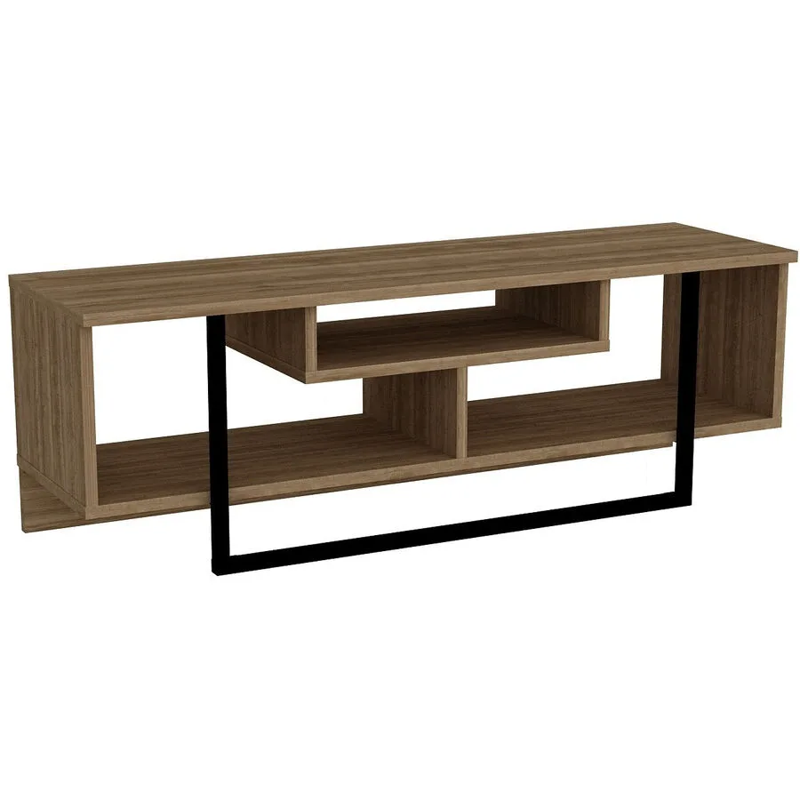 TV-Möbel Yasam Walnuss Melaminbeschichtete Spanplatte B 119.4 cm 20 kg