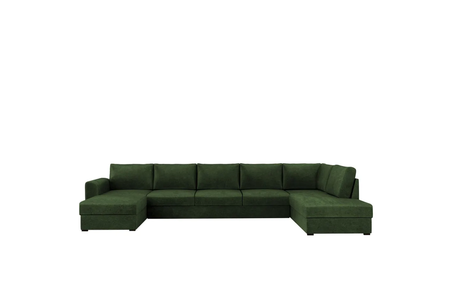 Taberk Bäddsoffa med Divan och Schäslong 5-sits i Chenille - Grön