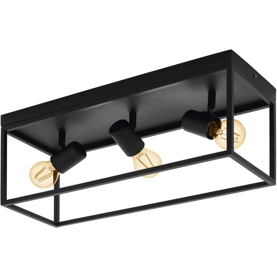 Eglo Deckenlampe Silentina Schwarz Stahl 18 cm 20.5 cm