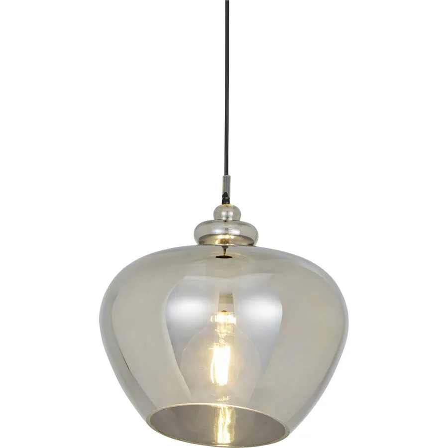 Pendellampe Bela Grau Glas/Metall 30 cm 129 cm - Material: Metall/Glas