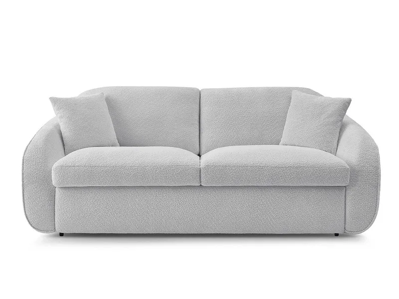 3er Sofa BOBOCHIC CEZANNE Boucle-Stoff hellgrau
