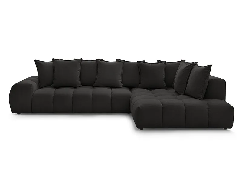 Ecksofa BOBOCHIC EVEREST Stoff mit Textur schwarz