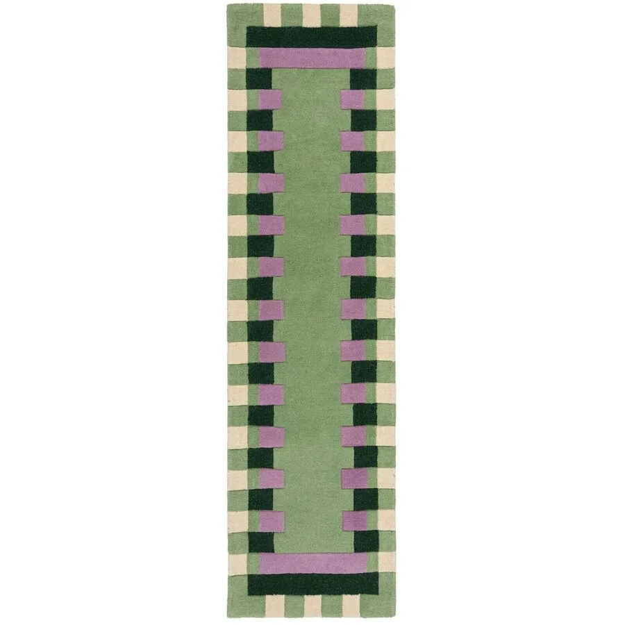 Teppich Skandy lila/grün Anderes Muster Wolle 60 x 230 cm