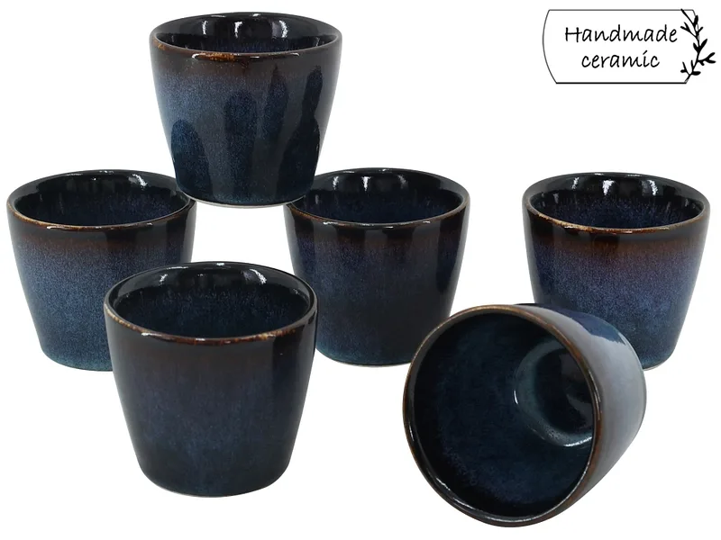 Espressotasse AZURITE 10.5cl sandstein blau 6-teilig