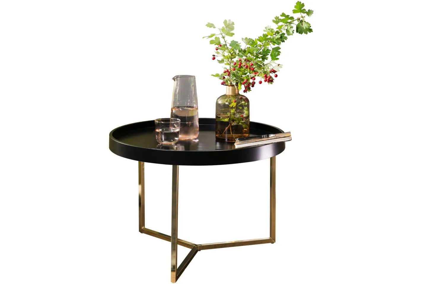 Dhir Soffbord 59 cm Runt - Svart/Guld