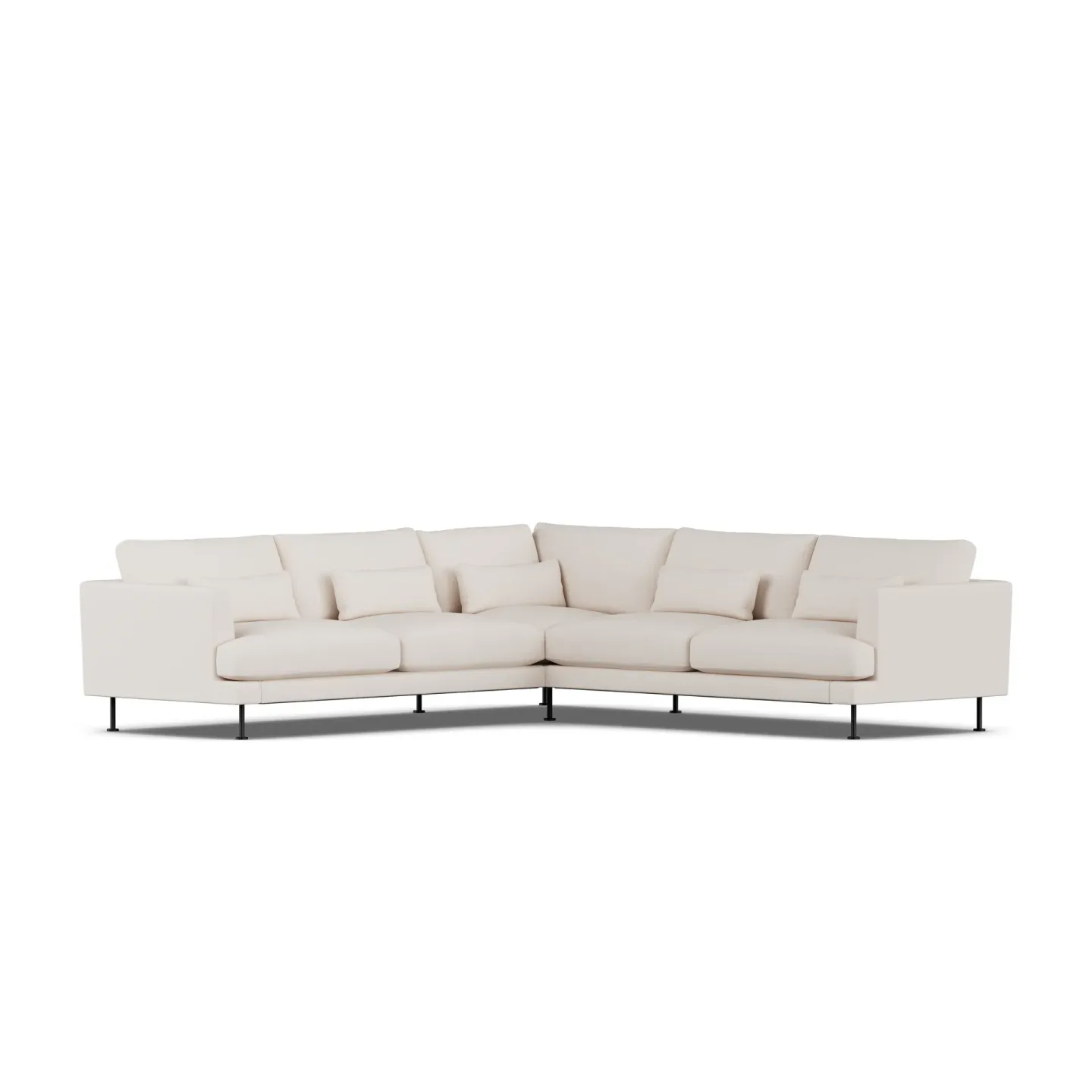 1898 Bredhult Sofa Same Off White 6671-Schwarzer Stahl, Ecksofa F