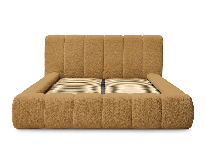 Kastenbett BOBOCHIC DENALI 180x200cm boucle-stoff gelb