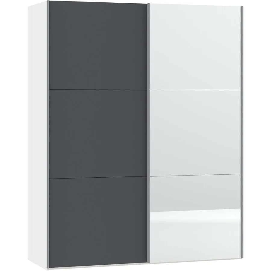 MyDeal Kleiderschrank Easy Go anthrazit Holzwerkstoff B 153 cm - Schweizer Möbelhersteller
