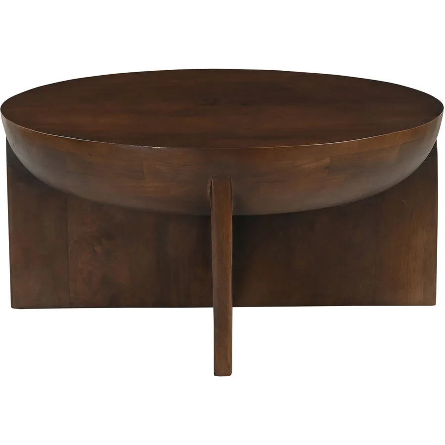 Salontisch Rondo Braun Holz 90 cm - Material: Mangoholz massiv