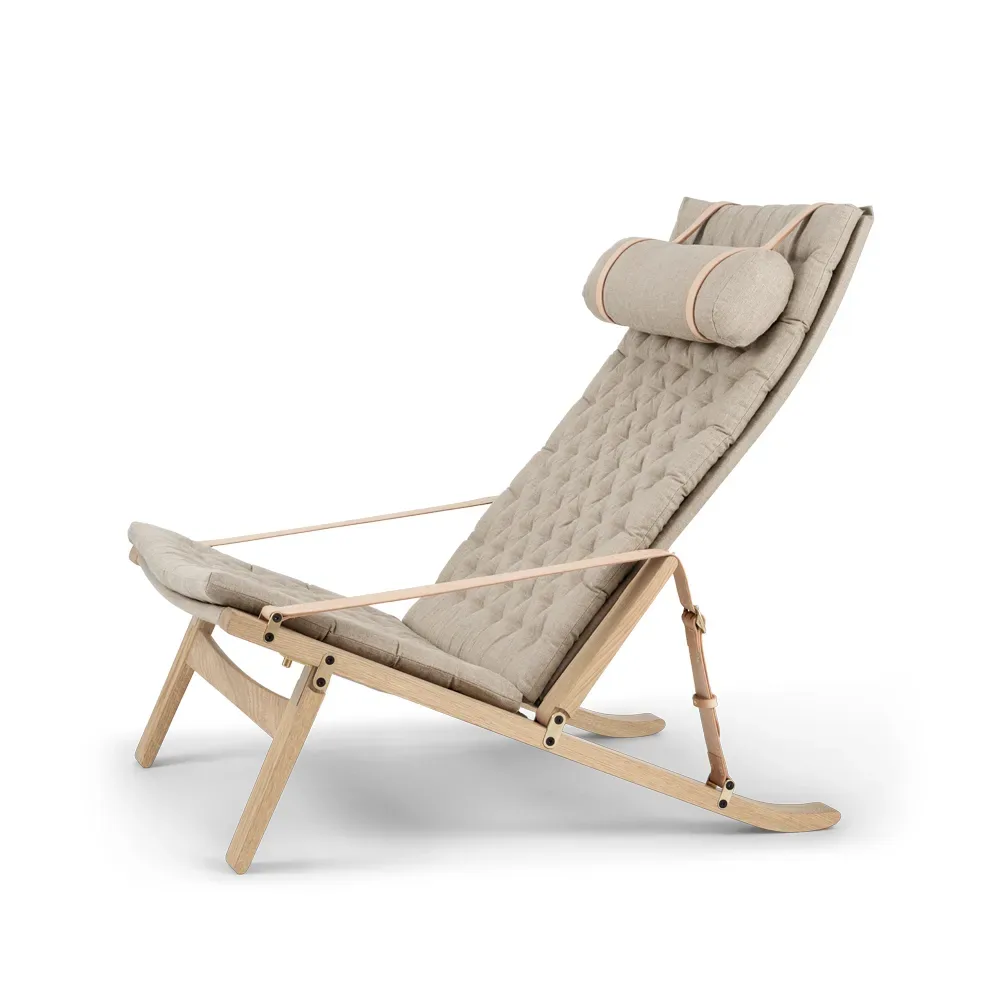 Carl Hansen & Søn FK10 Plico fåtölj Tyg canvas natur-vitoljad ek
