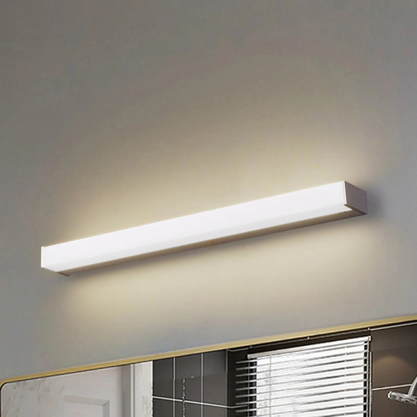 Philippa LED-vägglampa 59 cm aluminium – Lindby - Badrum - Modern - Vinklad