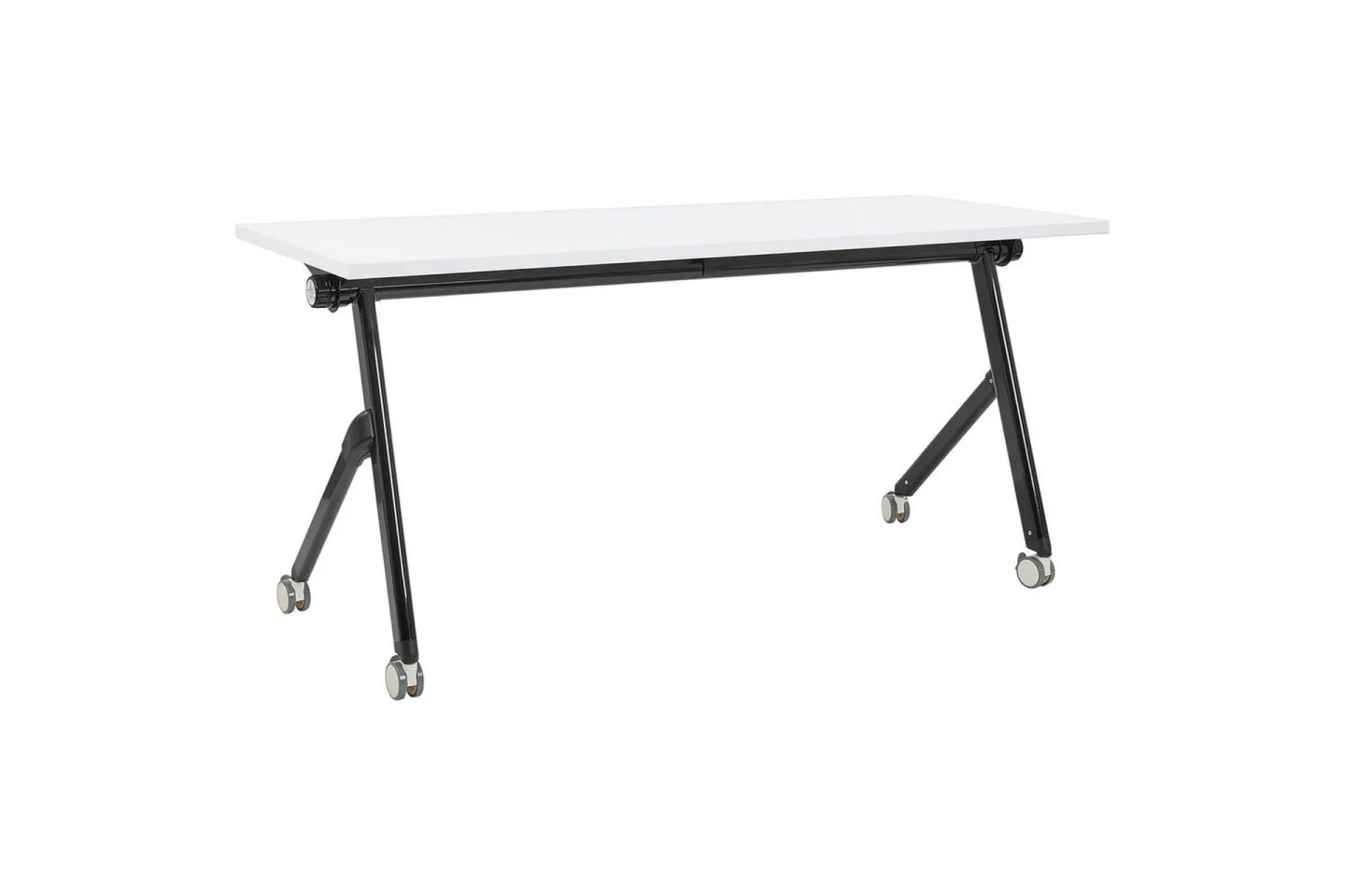 Hopfällbart skrivbord Bendi Vit/Svart, 160x60x75 cm - Vit/Svart, 160x60x75 cm