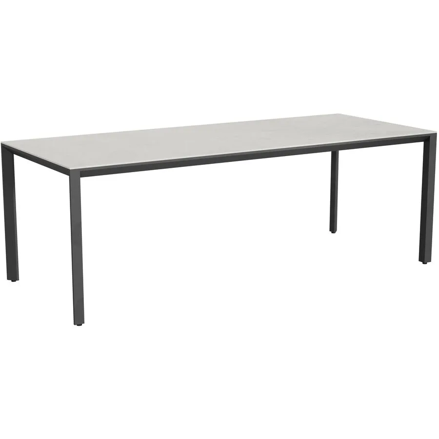 Gartentisch Tropea Schwarz matt / Lunar Mineralkeramik/Stahl pulverbeschichtet B 220 T 90 cm - Möbel Konfigurator: Traummöbel individuell