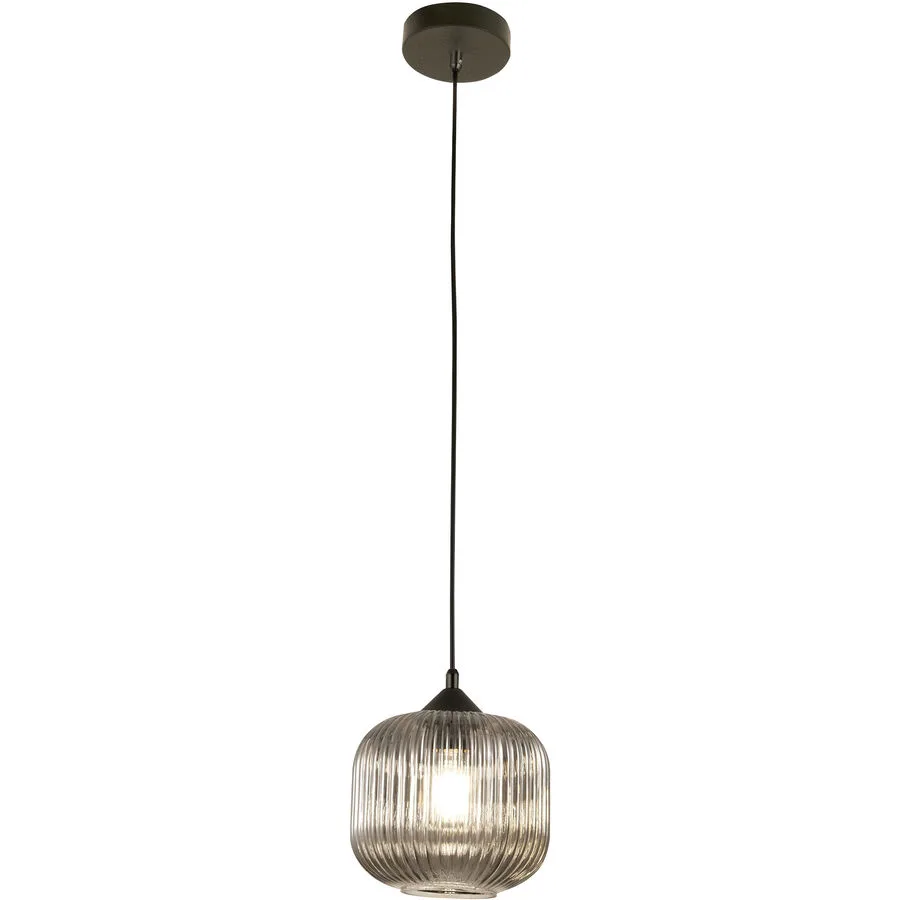 Pendellampe Moran Grau Glas/Metall 20 cm 200 cm - Material: Metall/Glas