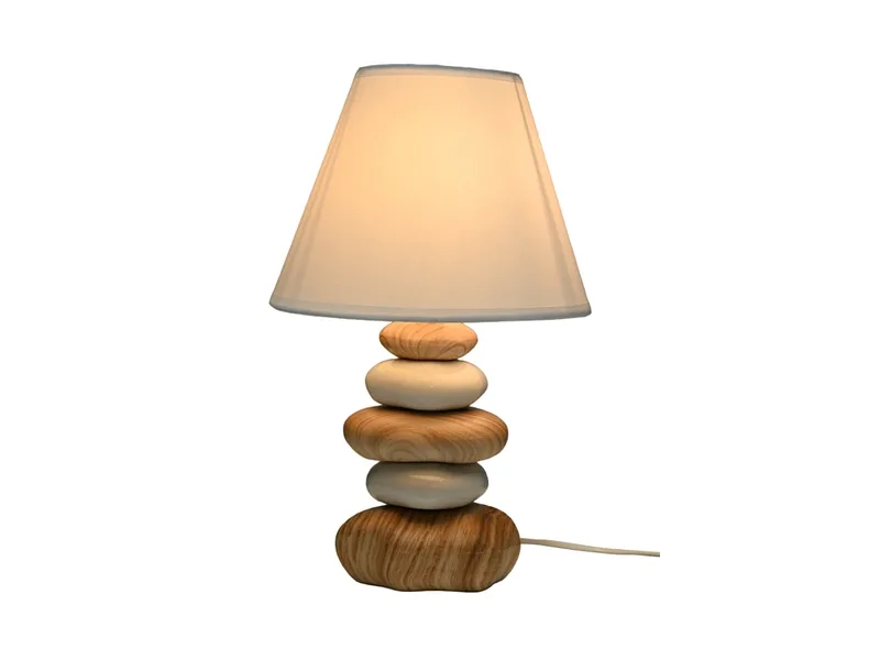 Tischlampe GALET 35cm 60W holz