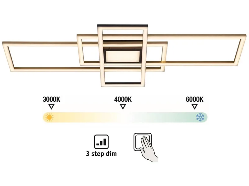 Deckenlampe LED BRENA variable Intensität 42cm 60W goldfarben