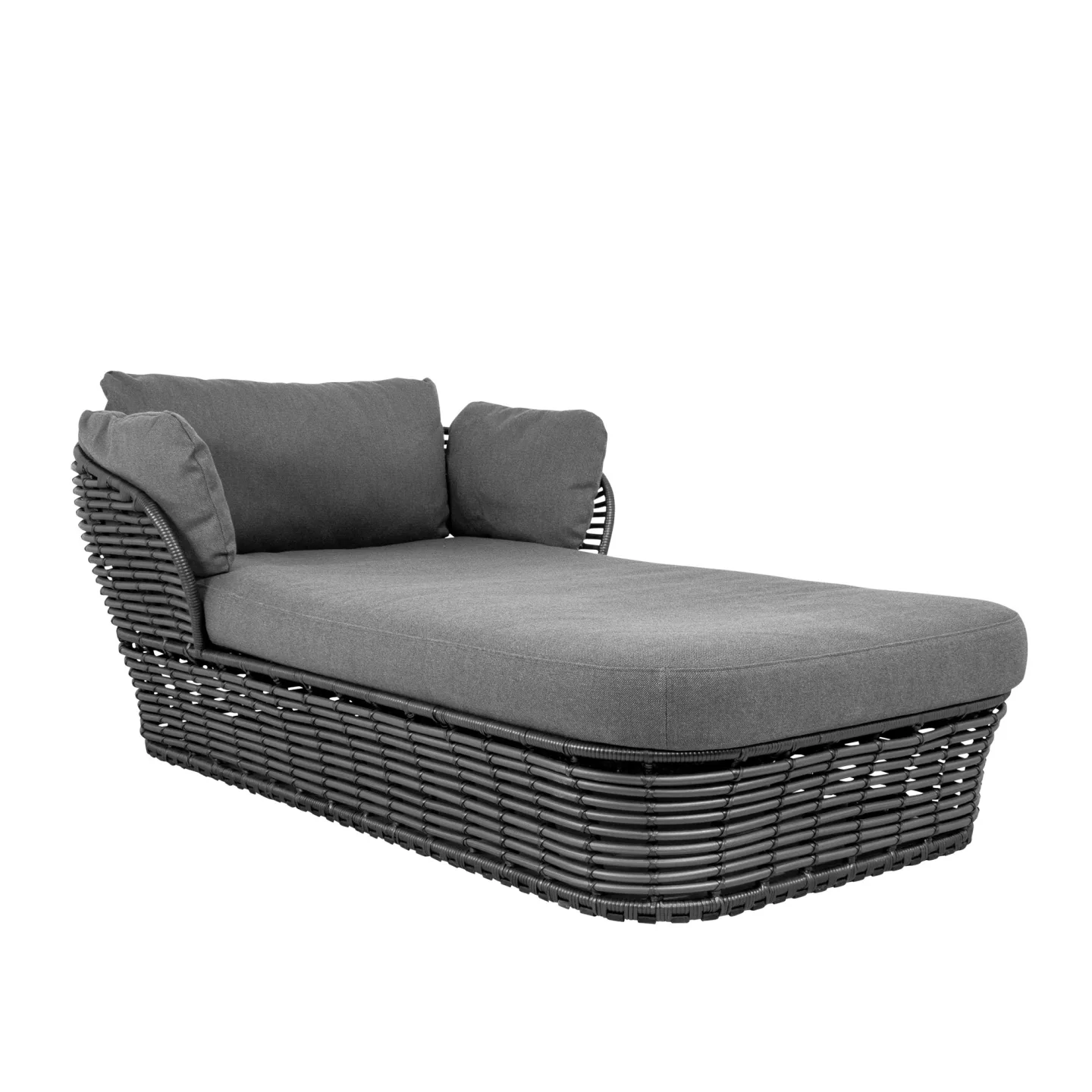 Cane-Line - Basket Daybed, Graphite - Solsängar - Strand+Hvass - Naturmaterial/Metall/Textilmaterial