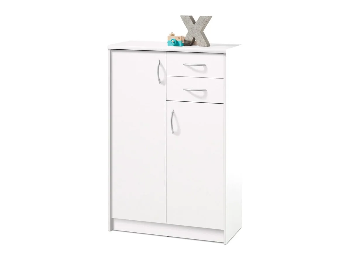 Kommode mit 2 Schubladen weiß 74 cm - OPTIMUS