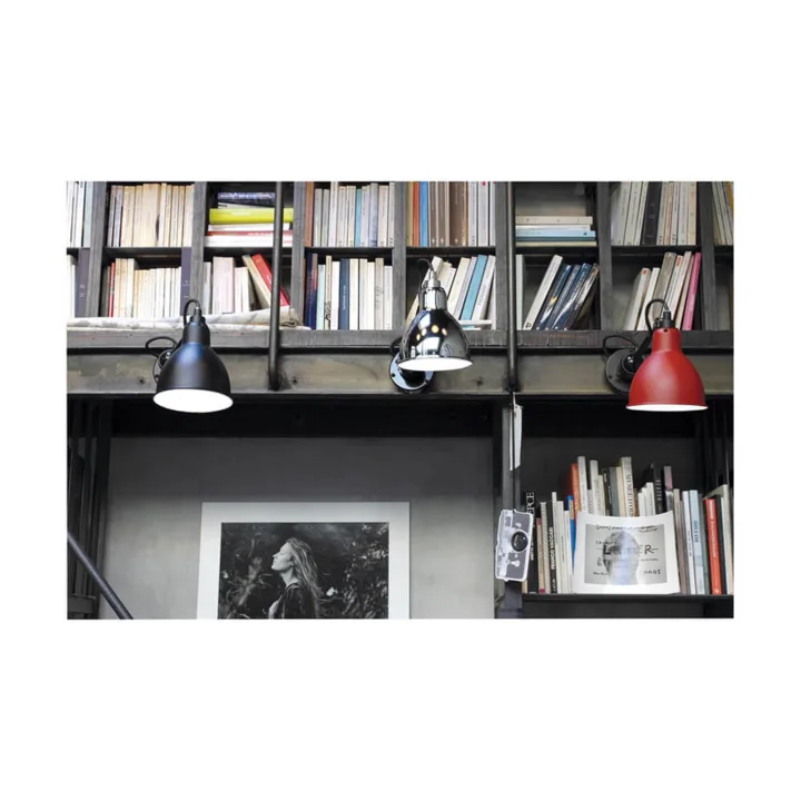 304 Wandleuchte Schwarz/Chrom - Lampe Gras - Wohnzimmer - Design - Metall