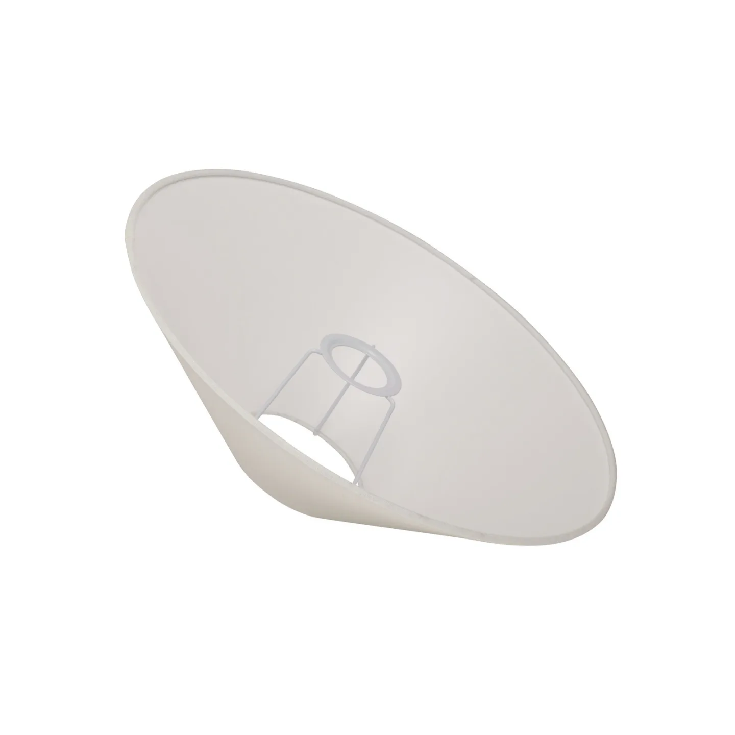 Basic flad lampeskærm, hvid, Ø 36 cm, hør – Watt & Veke Basic flat - Design - Stof / tekstil
