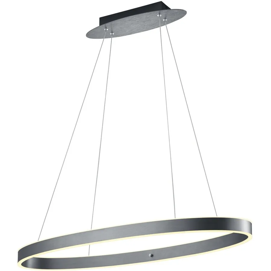 Pendellampe Delta Grau Metall 90 cm 150 cm - Farbe: anthrazit - LED - Lichtfarbe: Extra warmweiss - LED Energiesparlampen