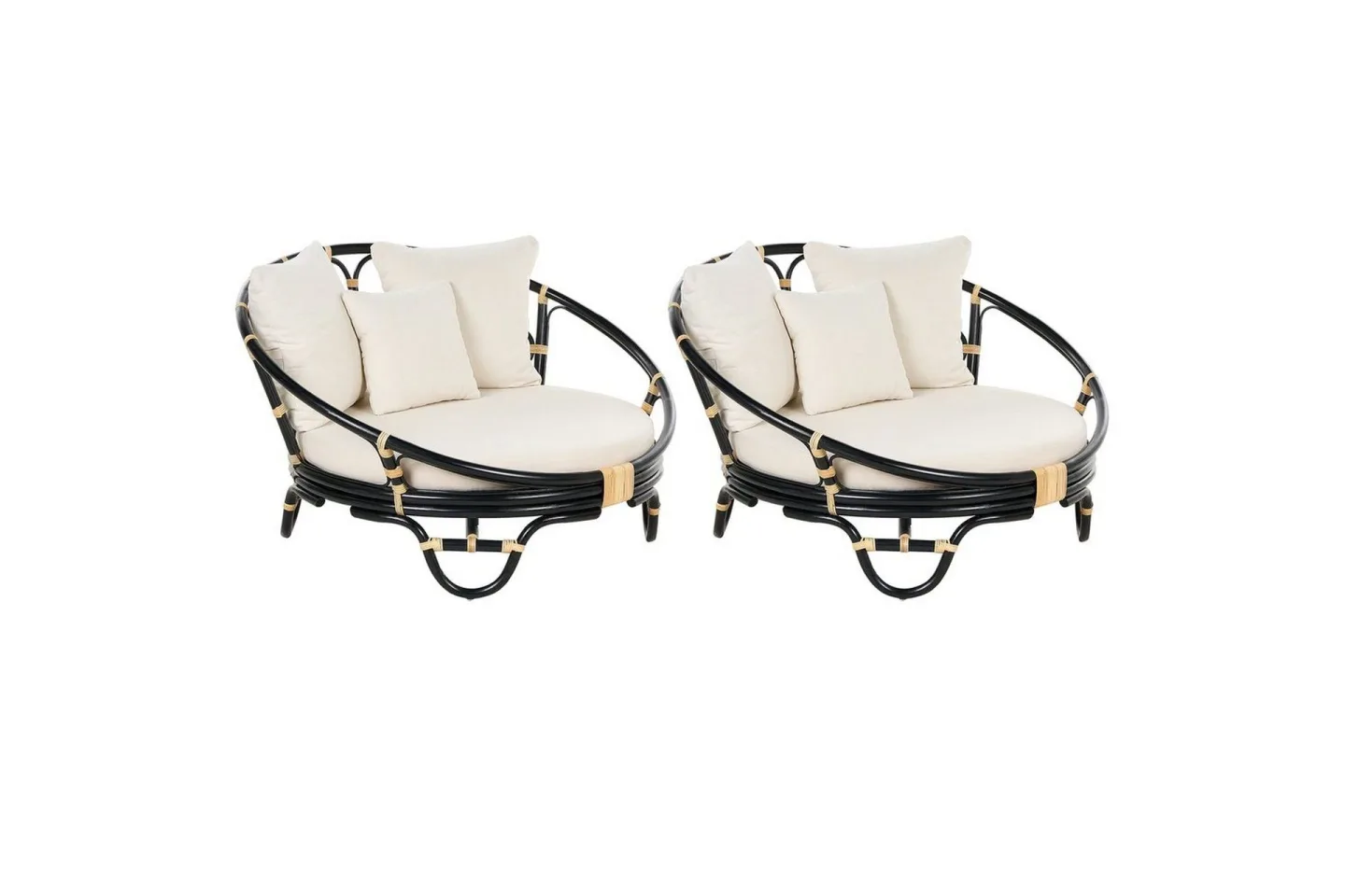 Solstol set om 2 Rossano - Svart, beige