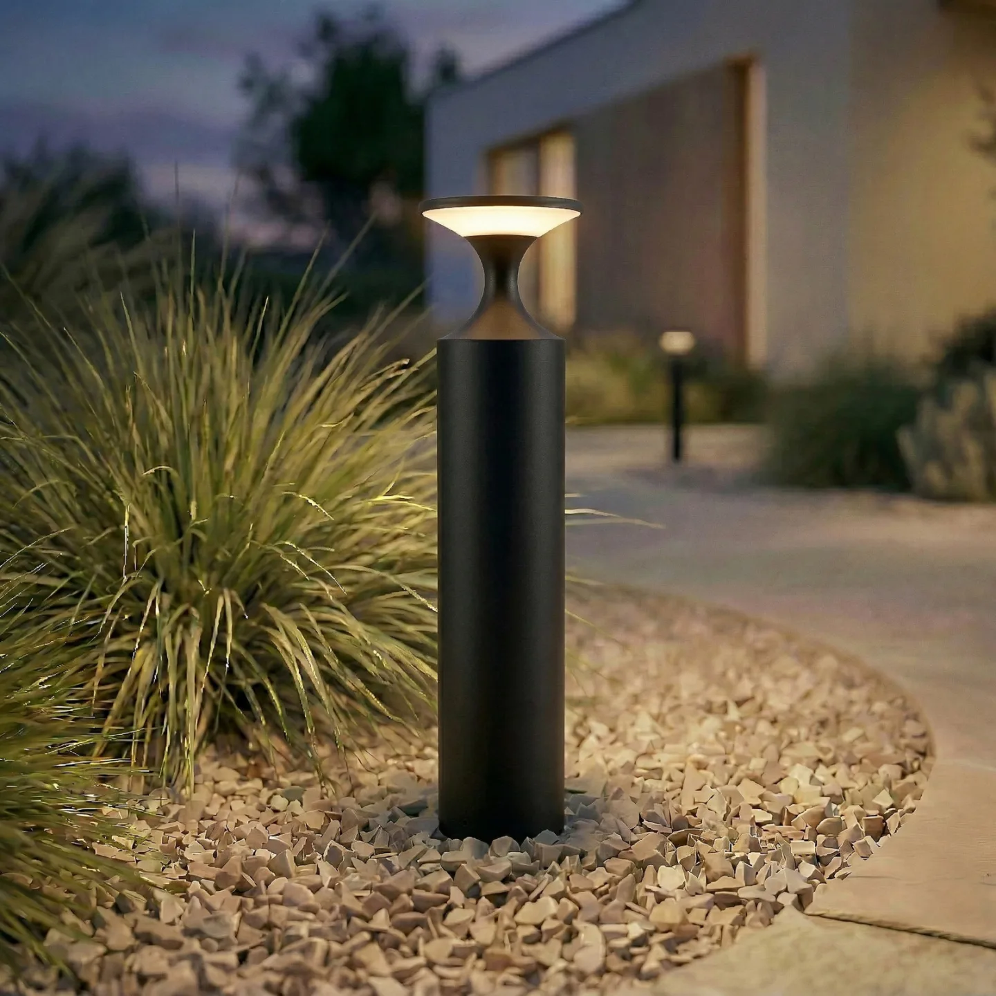 Navor LED-Wegeleuchte, schwarz, Aluminium, IP65, Höhe 50 cm - Lucande - Modern - Einflammig
