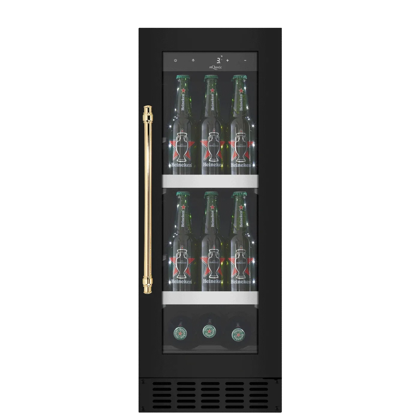 Unterbau-Bierkühlschrank - BeerServer 30 Anthracite Black - Messinggriff