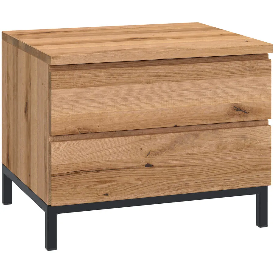 Nachttisch Holz Werk Wildeiche Wildeiche massiv Massivholz B 50 H 41 cm
