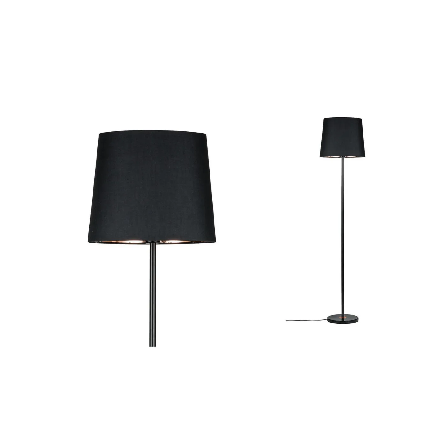 Enja Stehleuchte Schwarz/Copper - Paulmann - Wohnzimmer - Modern - Metall - Mit Schirm