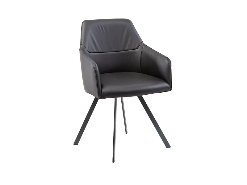 Stuhl AROSA Echtleder schwarz drehsitz