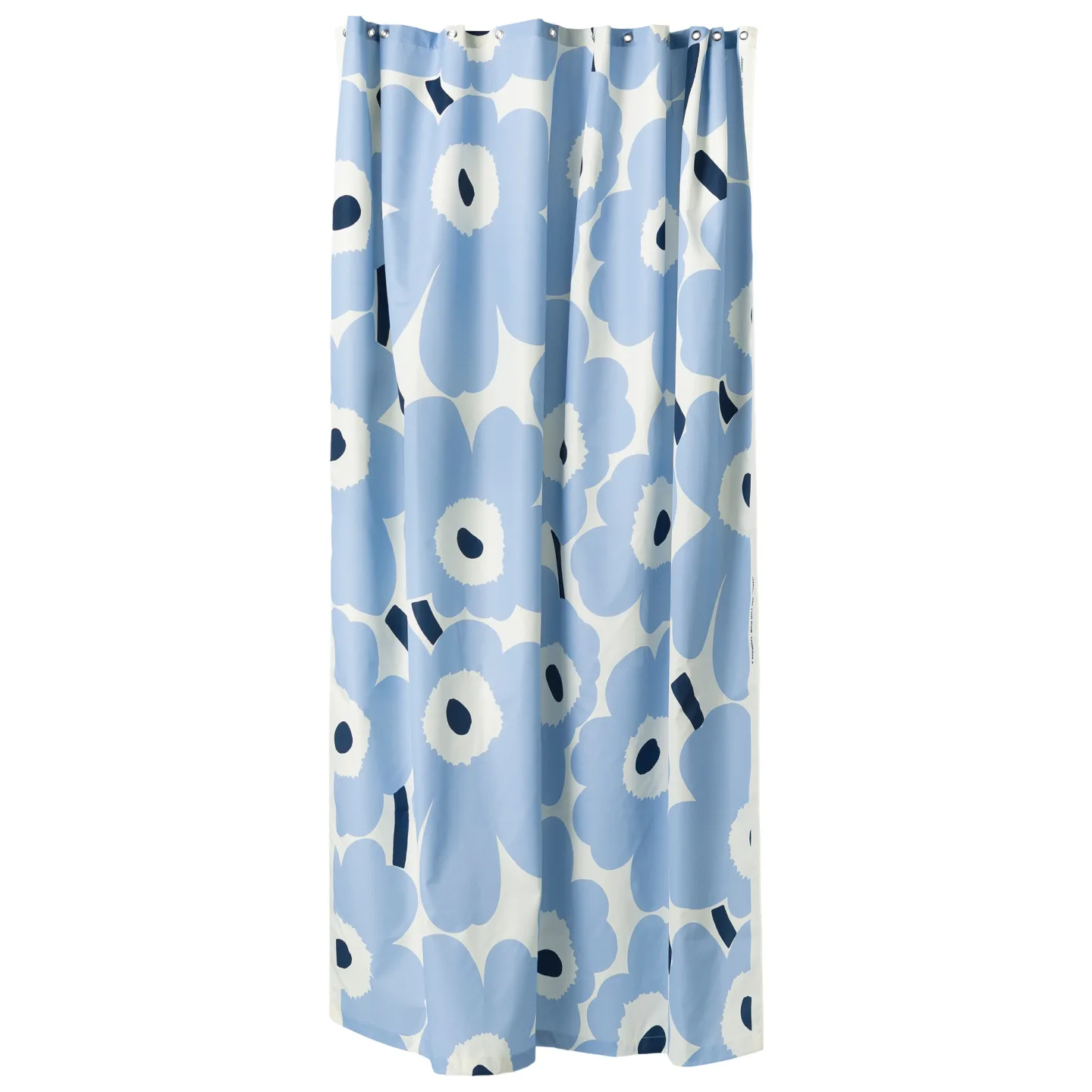 Marimekko - Unikko Shower Curtain 180 x 200 Off White Lt.Blue Navy - Handdukshängare - Maija Isola