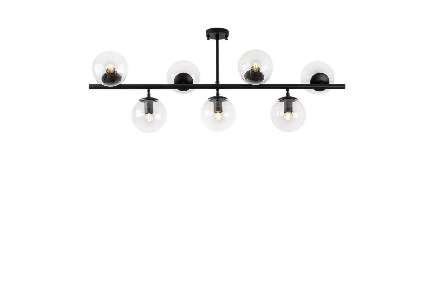 Taklampa Subin Platt Svart / Transparent - Svart / Transparent