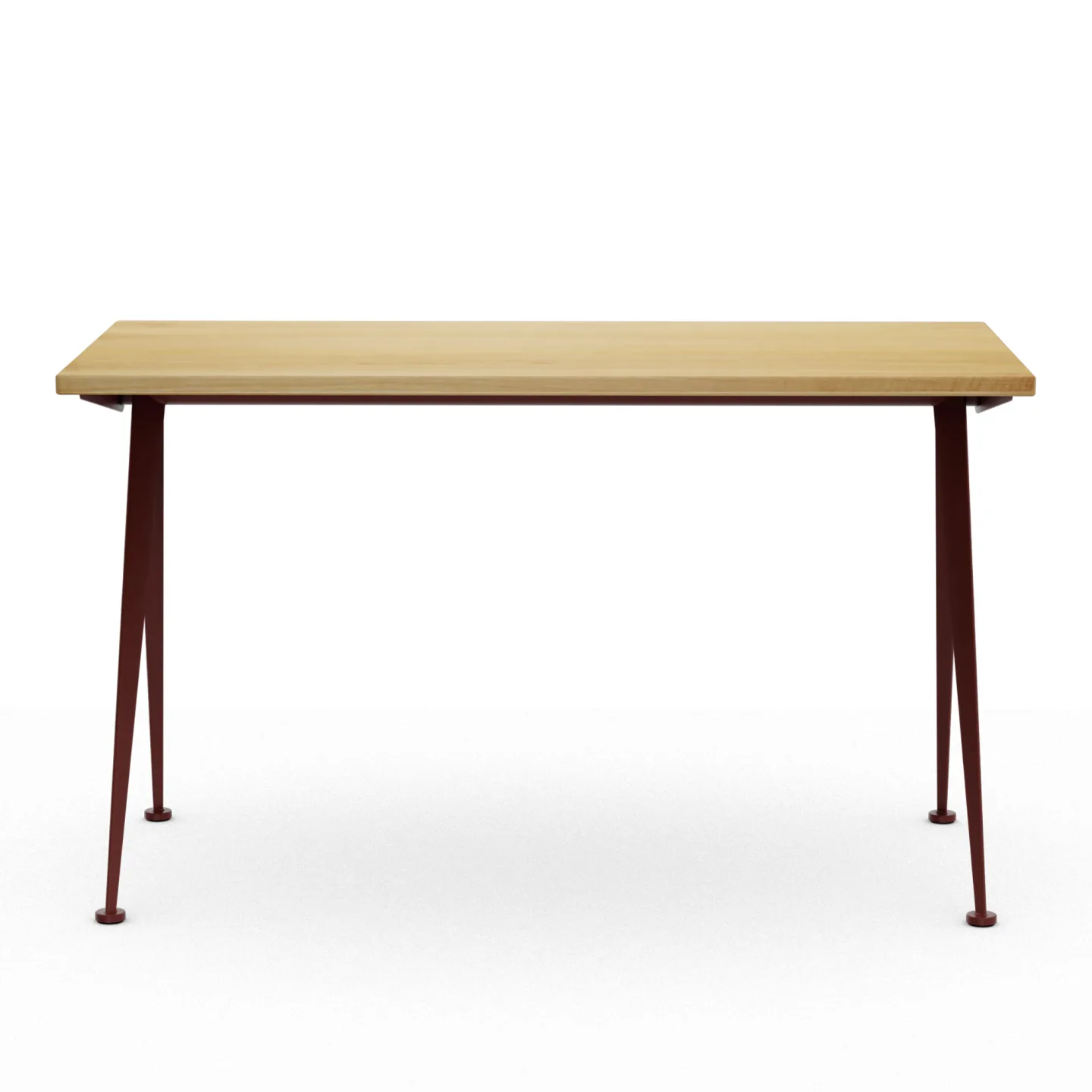 Vitra - Compas Direction, Ek, Japanese Red - Skrivbord - Jean Prouvé - Brun - Metall/Trä