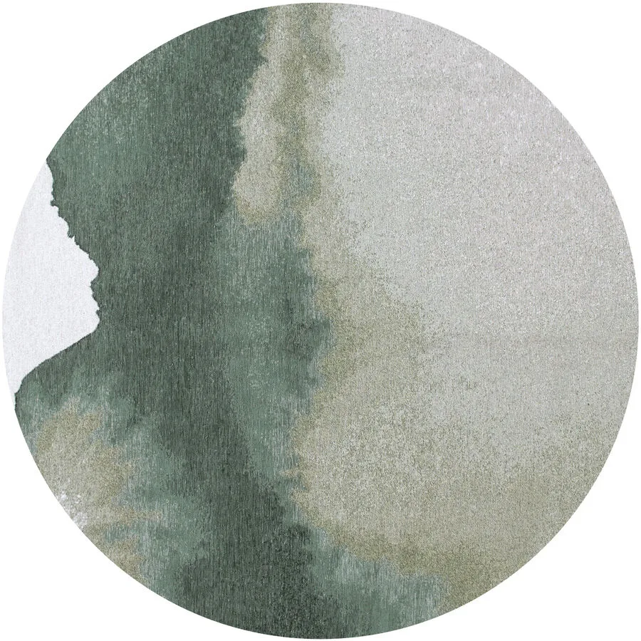 Teppich Lagoon Dunkelgrün, Hellgrün, Weiss Anderes Muster Polyester 140 x 140 cm