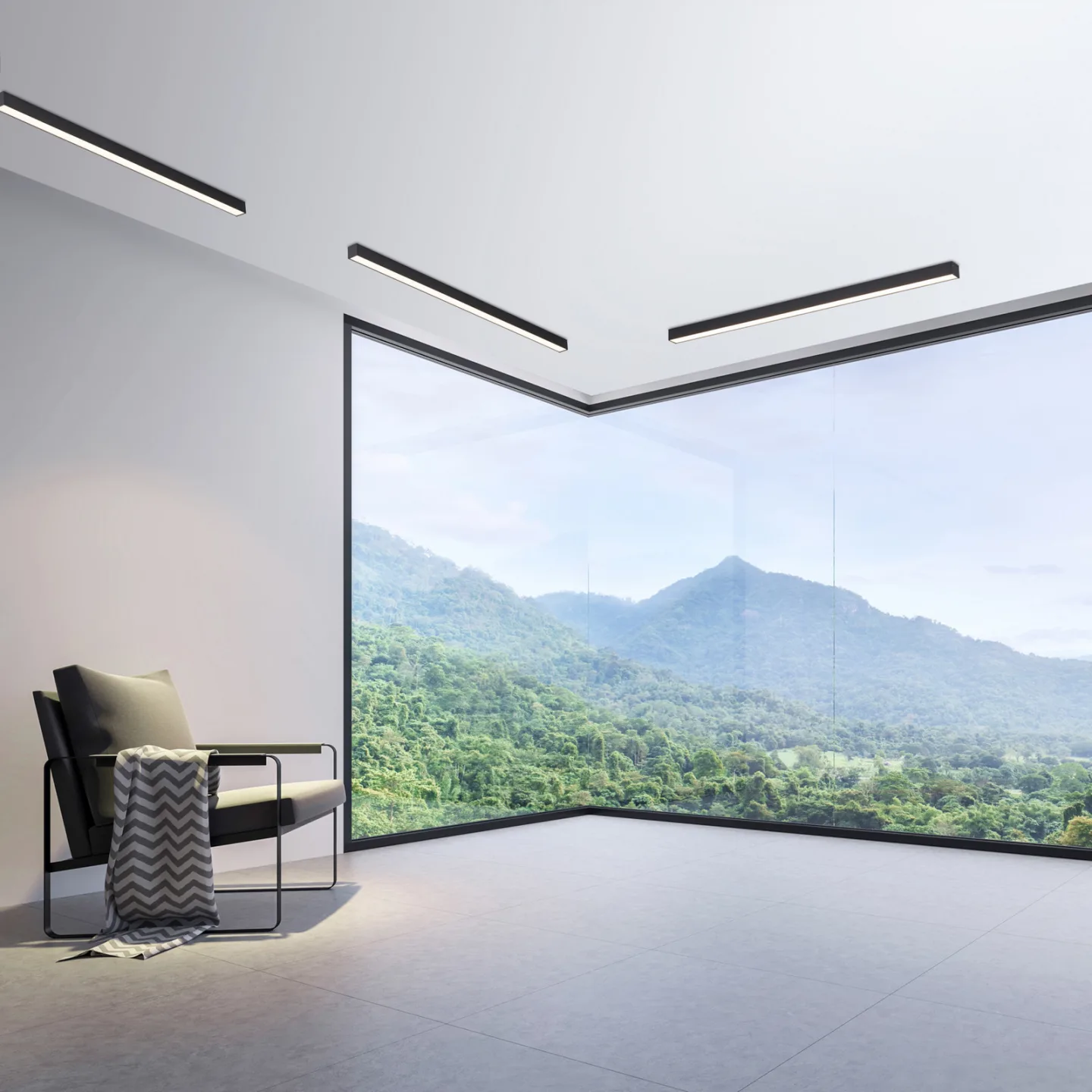 Lines Straight LED-taklampa, grafit, 110 cm, CCT – PURE PURE Lines Straight - Vardagsrum - Modern - Metall - Vinklad