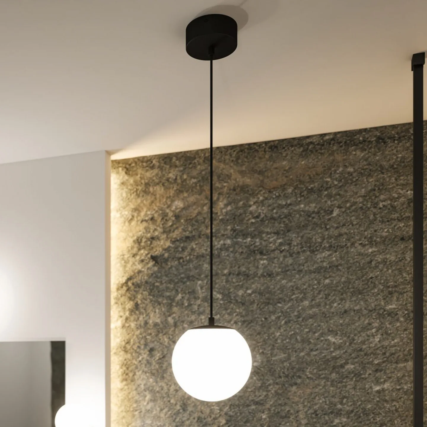 Gove LED Pendelleuchte IP44 Matt Schwarz/Satin - Paulmann - Wohnzimmer - Modern - Glas - Kugel