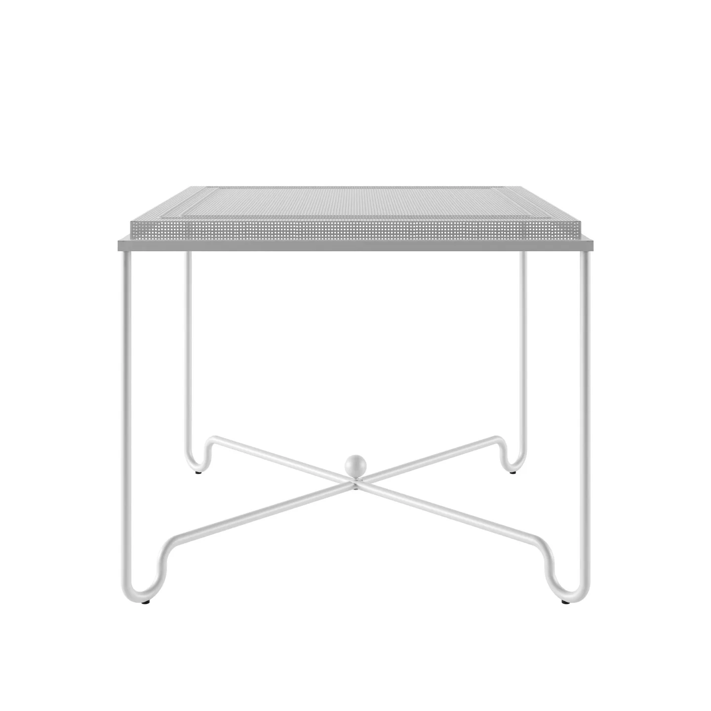 Gubi - Tropique Dining Table, Classic White Semi Matt - Matbord utomhus - Mathieu Matégot - Vit - Metall