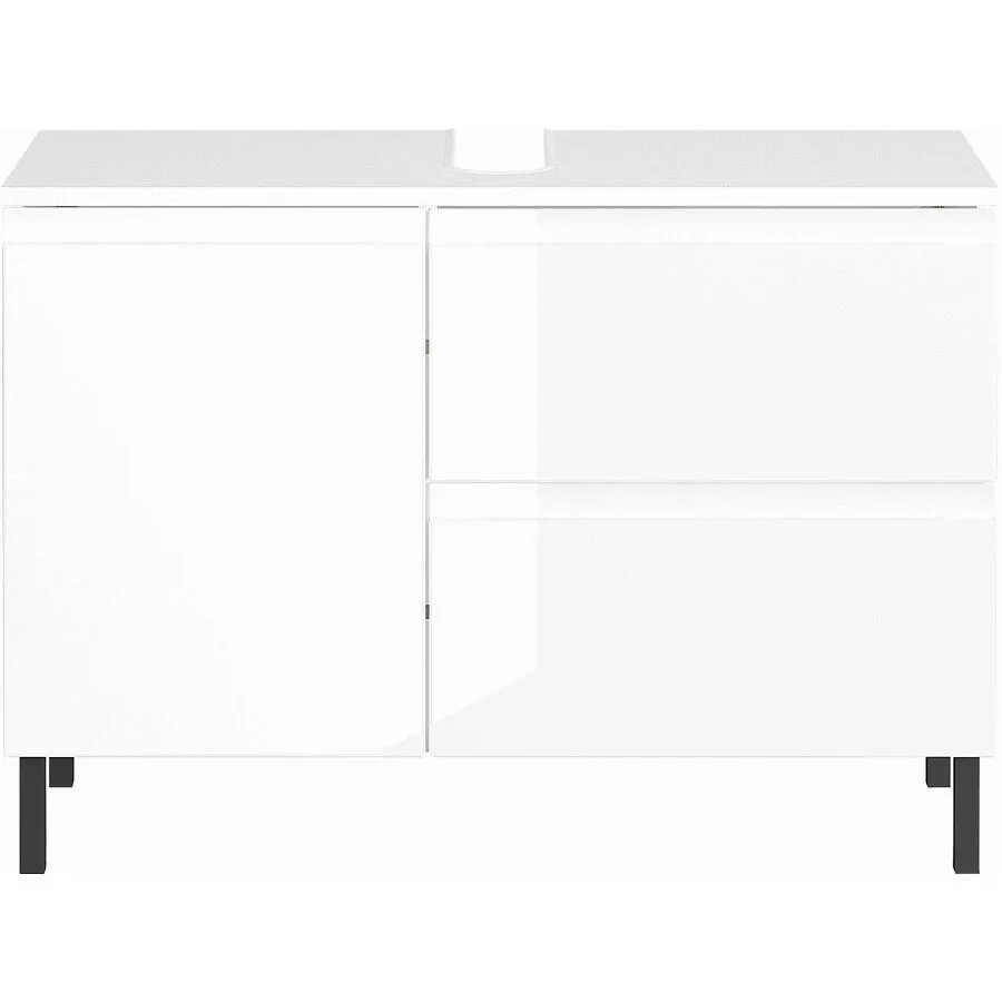 Waschbeckenunterschrank Seanna weiss MDF B 80 T 34 H 56 cm