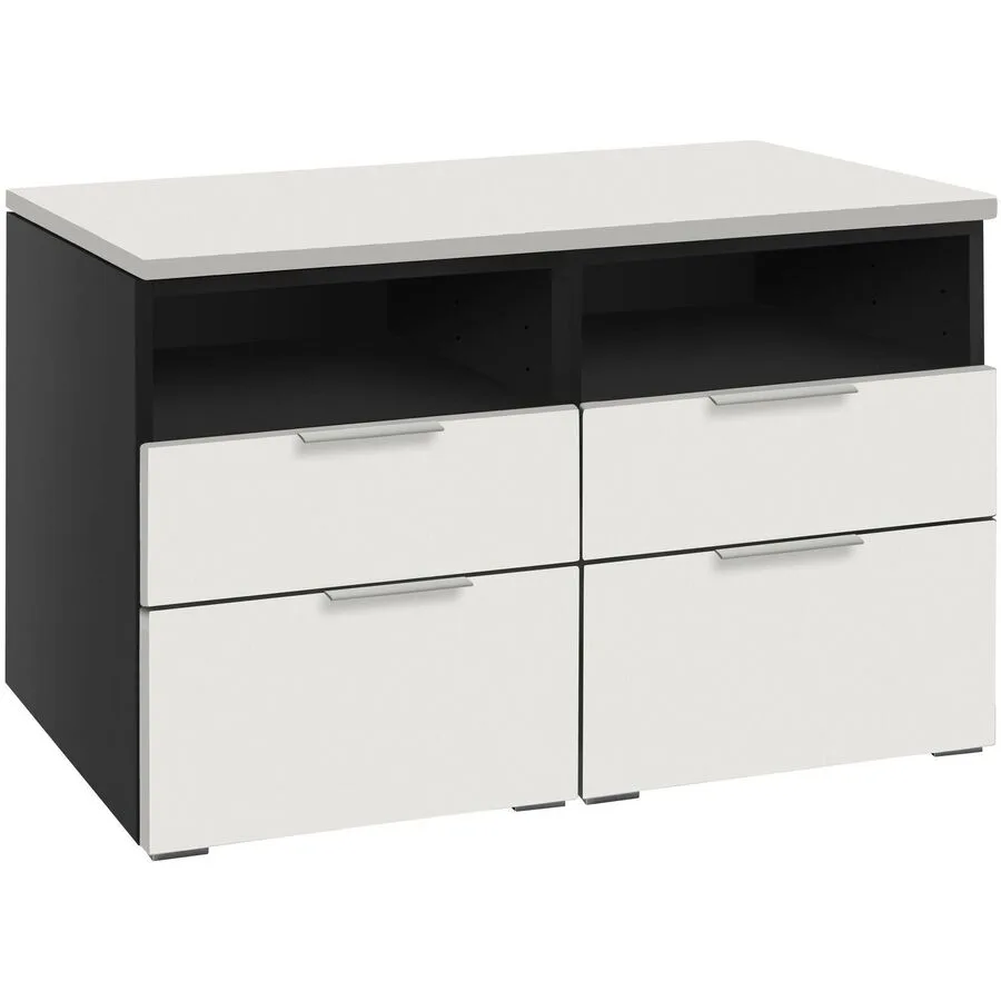 Hasena Kommode Malinda anthracit/weiss MDF B 90 H 55 cm