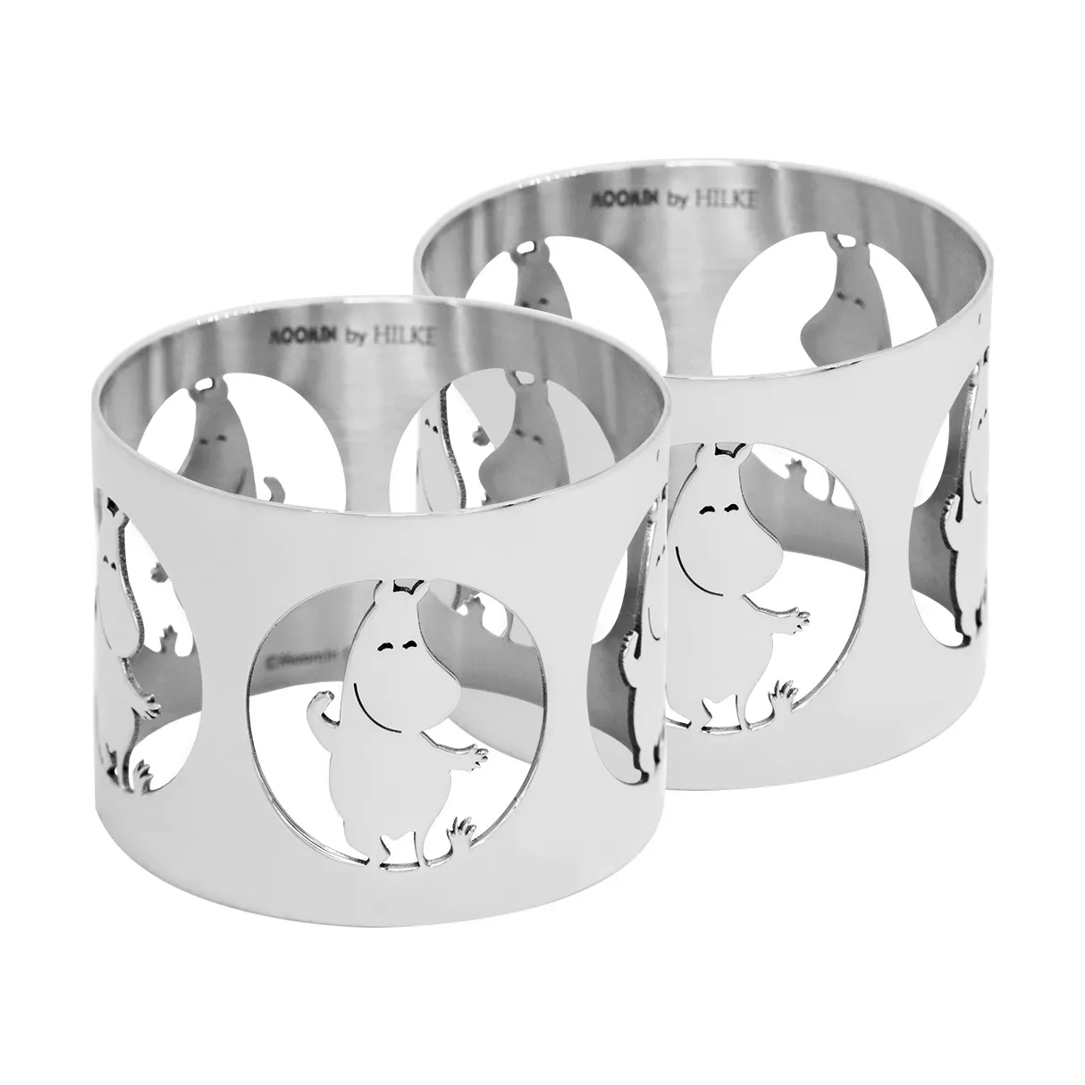 Hilke Collection Hilke X Mumin Serviettenringe Mumin 2er-Pack Vernickeltes Messing