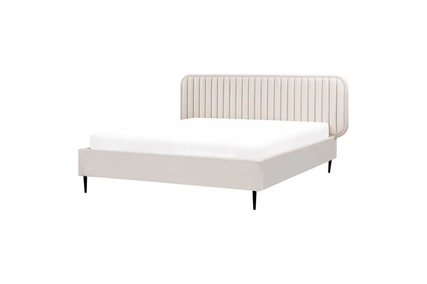 Dubbelsäng Brin med lamellram Beige-Svart, 160x200 cm - Beige-Svart, 160x200 cm