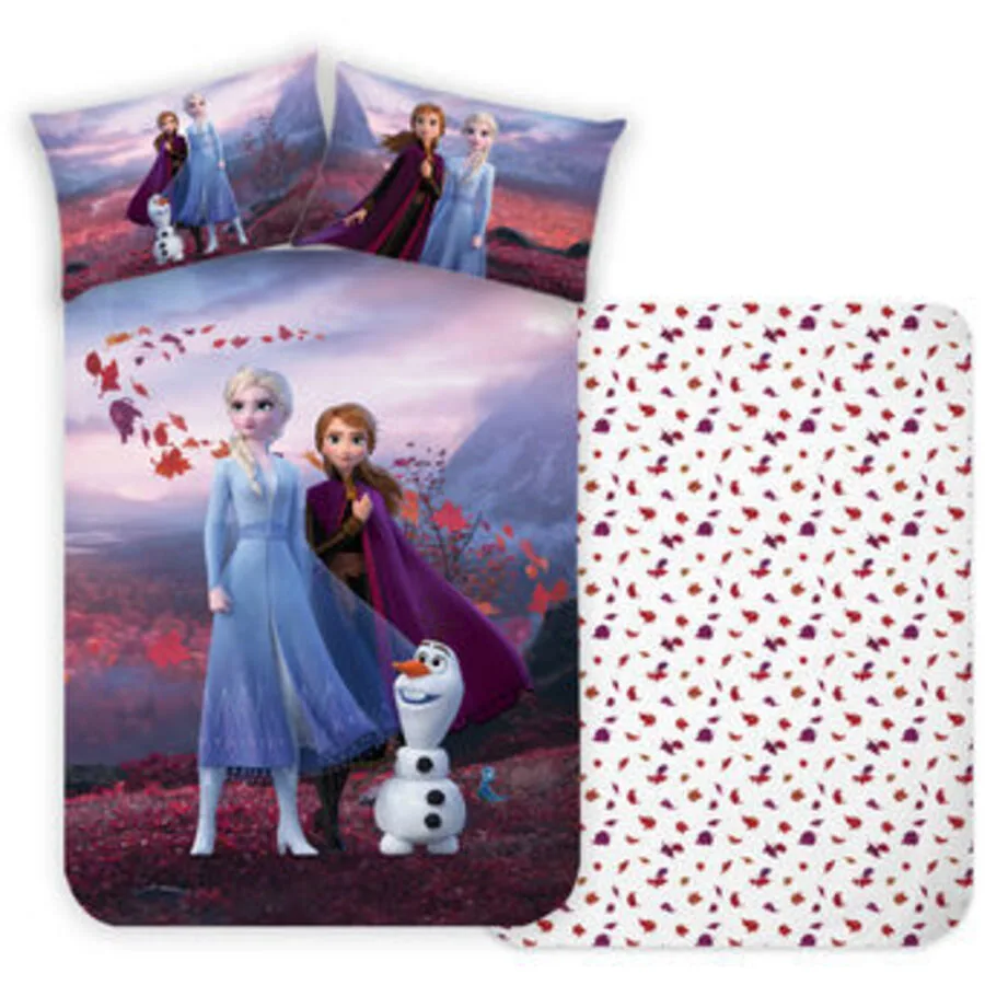 Disney Bettwäschegarnitur Frozen Family bunt Baumwolle 160 x 210 65 x 100 cm