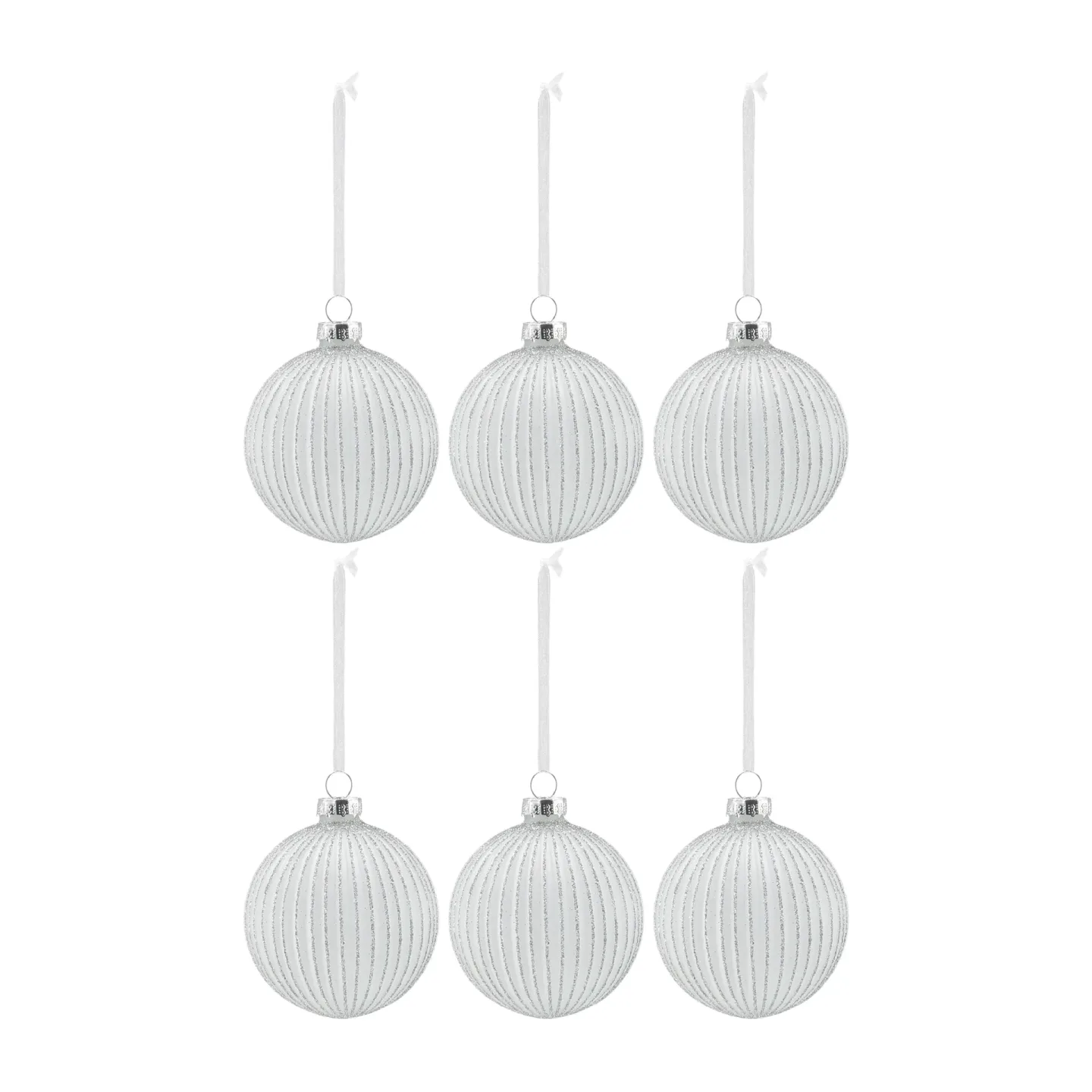 Scandi Living Holiday julgranskula 6-pack White