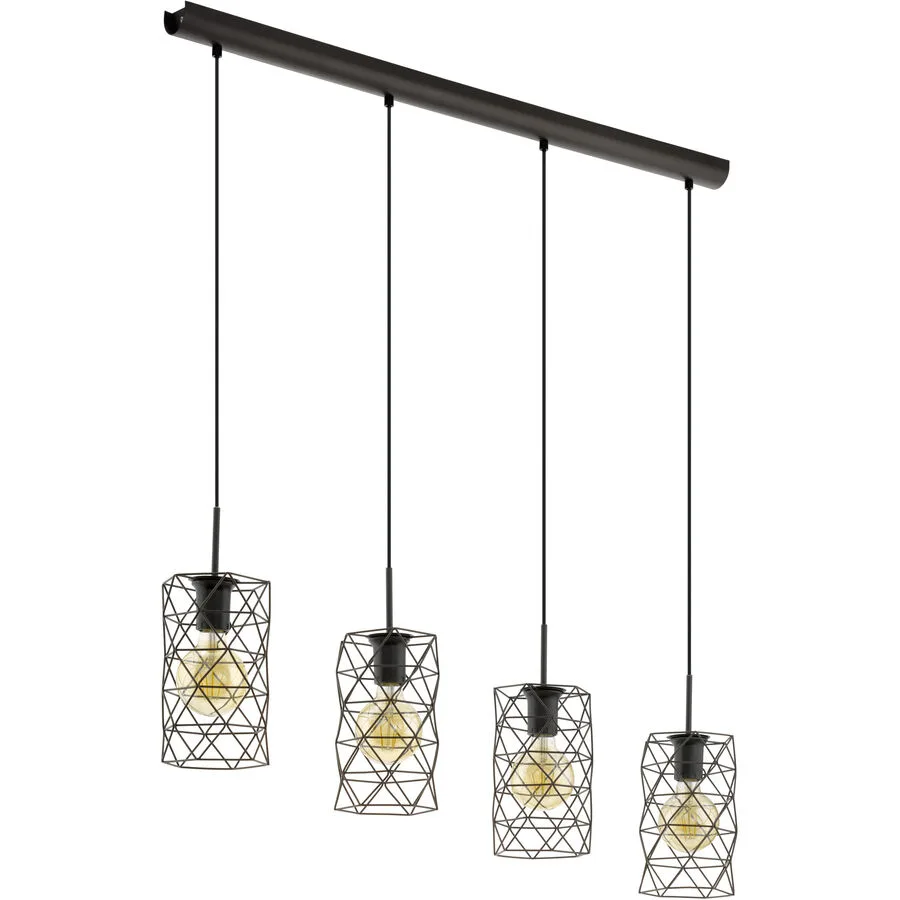 Eglo Pendellampe Estevau Braun Stahl 98 cm 110 cm - Farbe: dunkelbraun - LED